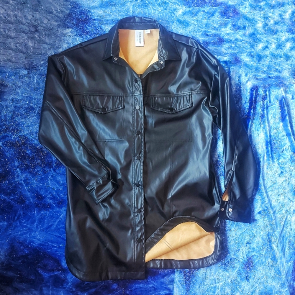 COLLUSION faux leather dress or long top